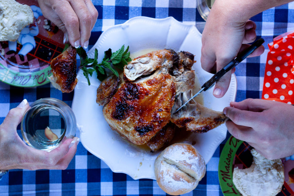 Chicken Roast with an apricot and rosewater glaze