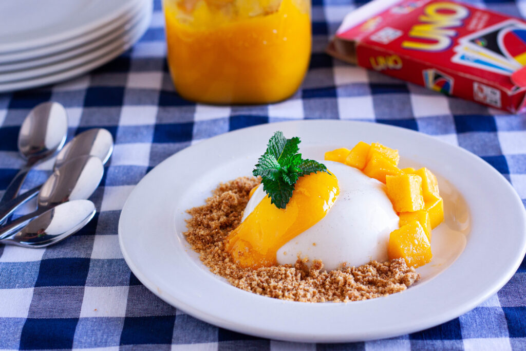 Coconut Cream and Buttermilk Panna Cotta with Mango Puree Recipe