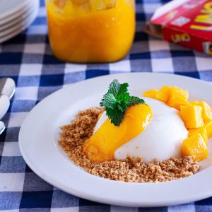 Coconut Cream and Buttermilk Panna Cotta with Mango Puree Recipe